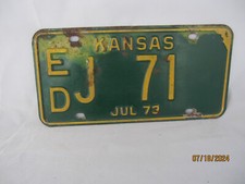 Kansas License Plate 1973 # ED J 71