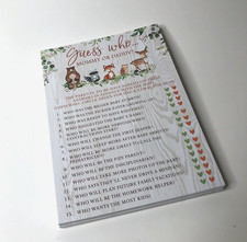 Baby Shower Game - Guess Who...Mommy or Daddy - Cute Baby Animals - 30 Cards