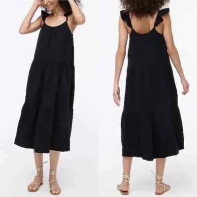knee length dresses for ladies Gauze Midi Dress with Pockets