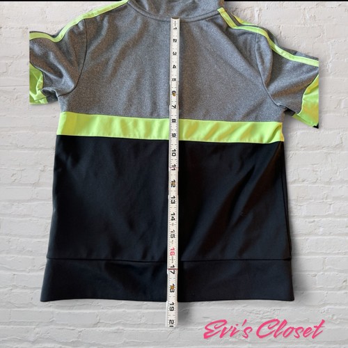 Adidas Full Zip Color Block Stripe Track Jacket Black Green Grey Youth Sz 8 - Picture 8 of 8
