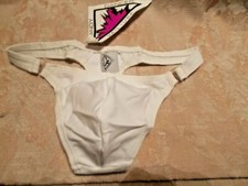 PERIZOMA UOMO GANDY DANCER SMALL NUOVO CON ETICHETTE BIANCO 2 clip laterali facili da accendere/spegnere #105