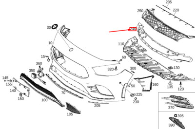 MB B W247 Frontstoßstange Mitte Pralldämpfer A2478853501 NEU  
