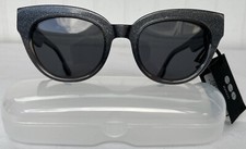 KOMONO The Lucile Sunglasses 50-22-145 Black Glitter Frame Polarized Lens NWTS