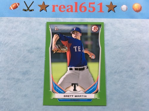 2014 Bowman 1st Green #DP116 BRETT MARTIN Rookie-Prospect /75 | Rangers SP RC