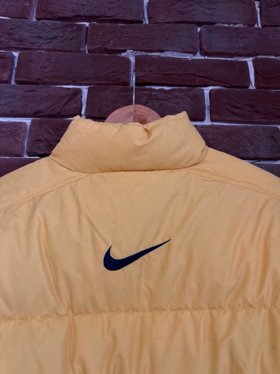 Rare Vintage 90s Nike Puffer Jacket Yellow Hype Streetwear M Rare Vintage 90s Nike Puffer Jacket Yellow Hype Streetwear M
