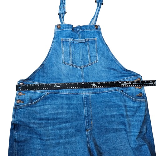 Ava & Viv Denim Shortalls Overalls Plus Size 18 Blue Cuffed Shorts Sleeveless - Picture 16 of 22