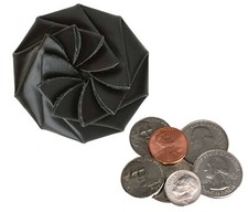 Black Genuine Leather Squeeze Open Men's Coin Purse Change Holder New