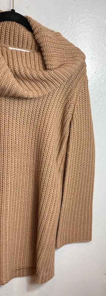 BB Dakota Y2K Chunky Knit Mini Sweater Dress Size S Brown Cowl Neck Boho Cozy - Image 4 of 4