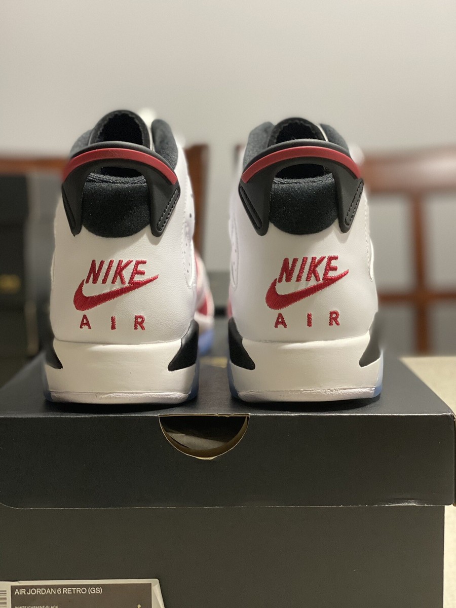 Air Jordan 6 Retro Carmine 2021 (GS) Size 7Y/8.5W 384665-106