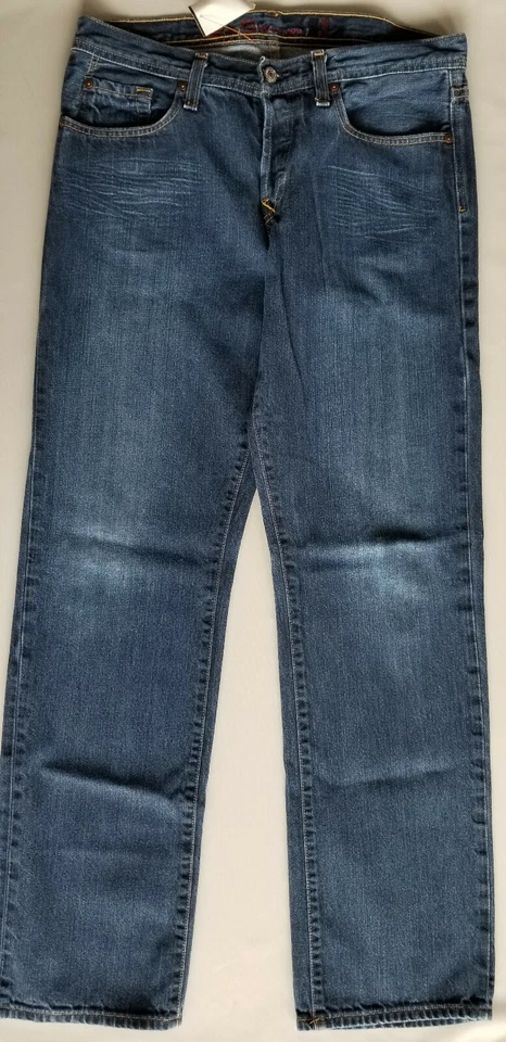 Jean de mezclilla BEN SHERMAN clásico recto 100 % algodón para hombre - 32x34 azul oscuro Foto 3 de 4