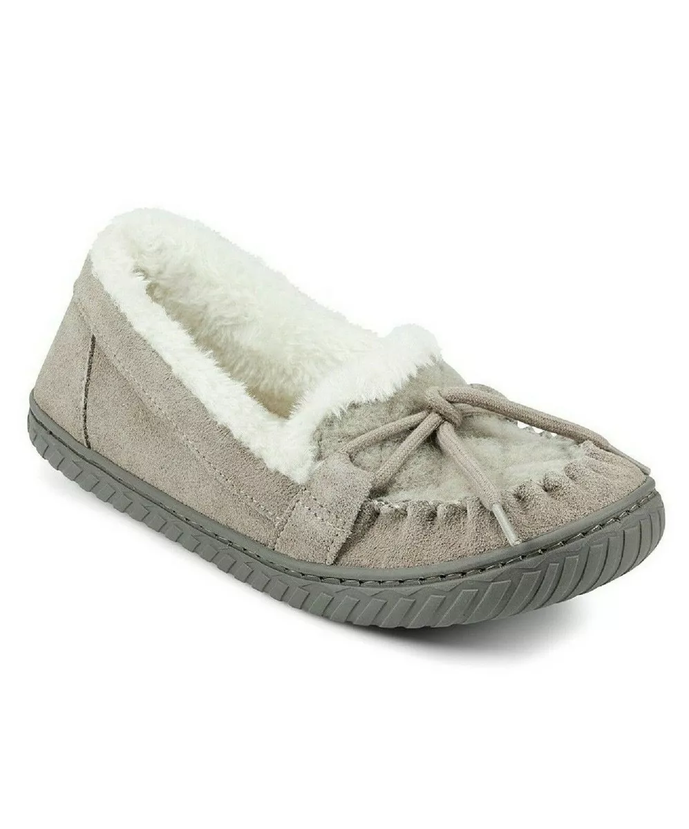 EARTH ORIGINS Women&#039;s YANA Cozy Slippers TAUPE Suede M NIB |