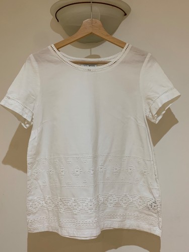 Cool cotton white top from Next, size 12 Petite