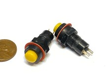 2 Pieces Yellow normally open NO Push Button Momentary OFF ON Switch 10mm C39