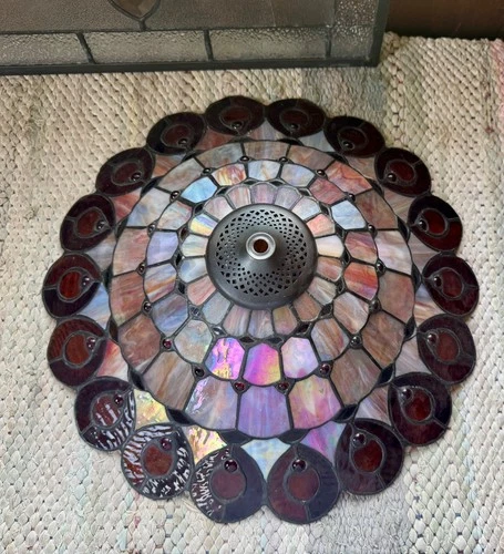 Vintage Art Deco Tiffany Style Stained Glass Lampshade base not included