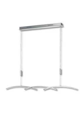 Deutsche LED Pendelleuchte Dimmbar Höhenverstellbar Nickel Matt mit Chrom 115cm - Bild 1 von 4