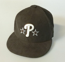 Philadelphia Phillies Hat Brown Corduroy 59FIFTY Fitted 7 All Star Patch 1996