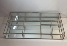 Vintage Brass  Glass Large Divided Jewelry Box 16 in.