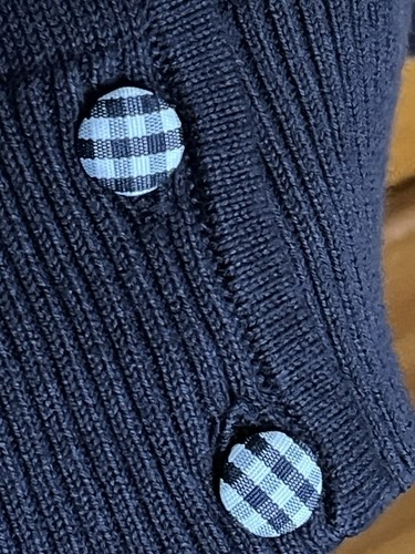 Lands End Girls Button Front Fine Gauge Navy Cardigan Sweater Size XL 16 - Picture 6 of 6