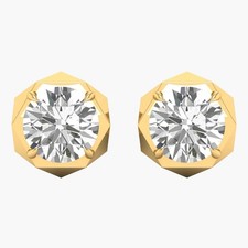 1.41 CT Round E VS1 Lab Created Diamond 14kt Yellow Gold Halo Earrings