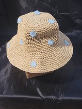 LADIES BEACH STRAW SUN BUCKET HAT FLOPPY FOLDABLE WIDE BRIM ADJUSTABLE BLIGE