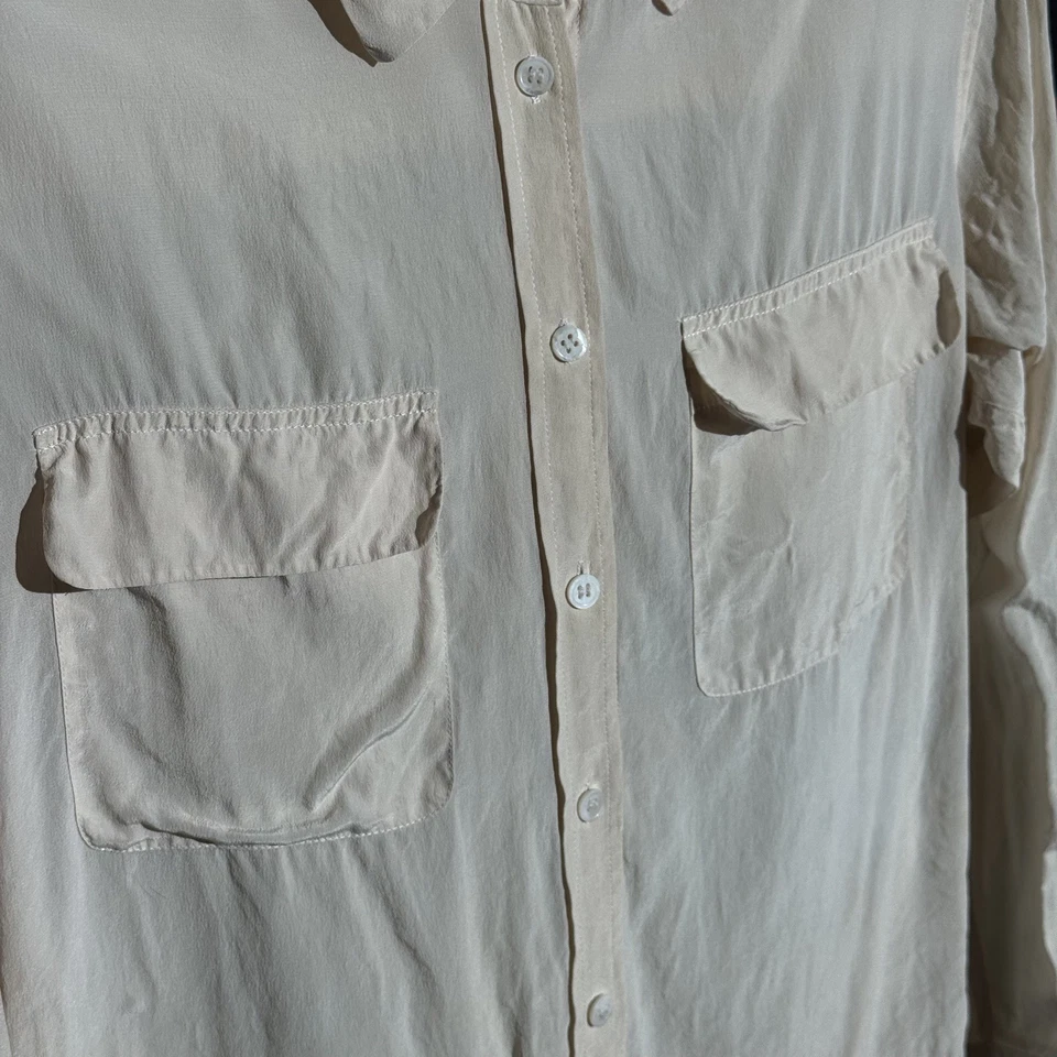 Camisa utilitaria con botones Equipment Femme 100 % seda - Marfil - Talla XS Foto 4 de 4
