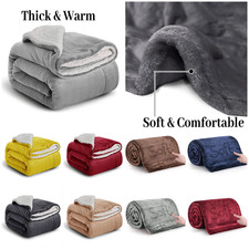 Sherpa Fleece Blankets Plush Fleece Super Soft Light Weight Mink Sofa Bed Throws