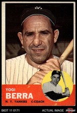 1963 Topps #340 Yogi Berra Yankees HOF  3 - VG