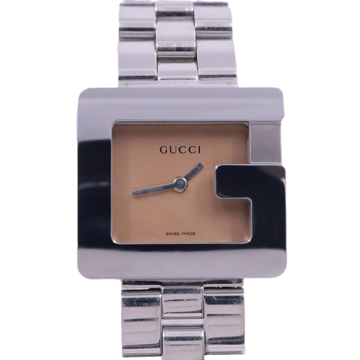 Gucci 3600L G Mark Watch Quartz Pink Dial Genuine SS Belt Ladies