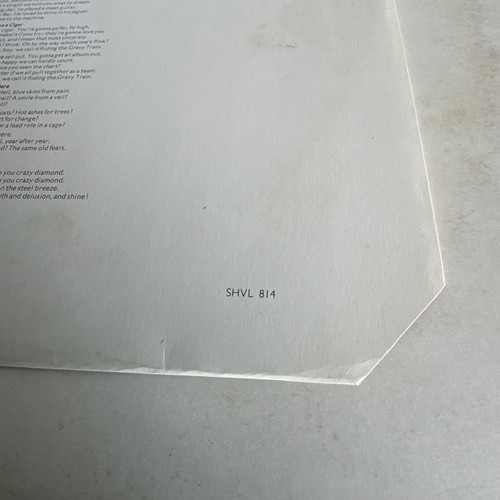 PINK FLOYD Wish You Were Here UK 1st issue 1975 vinyl lyric inner A1/B5 - Foto 9 di 21