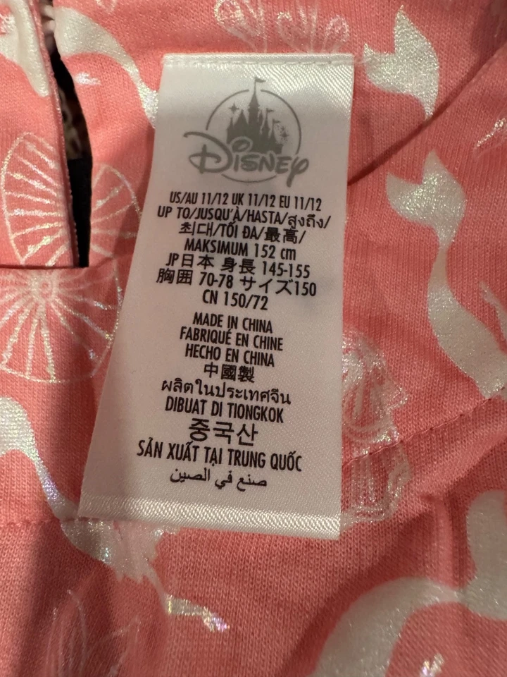 Vestido rosa princesa Disney tamanho meninas 11/12 manga longa arco em camadas MOS/NwoT/LEIA - Imagem 2 de 4