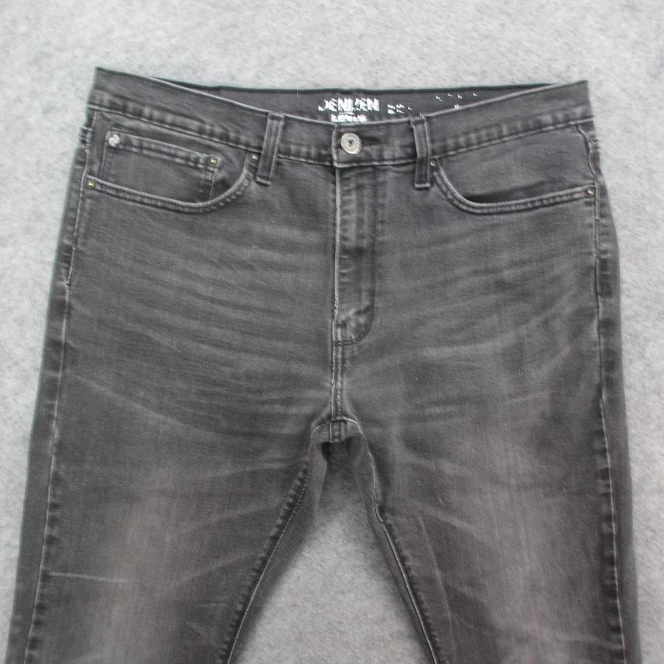 Denizen Levi's Jeans Mens 36x30 Black Light Wash Stretch Denim Faded Zip Fly - Image 2 of 4
