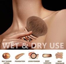 74mm Wide Kabuki Brush - Versatile Applicator for Self-Tanners, Bronzers,
