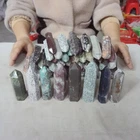 9.8LB 50Pcs A Set Of Natural Quartz Crystal Jasper Point Tower Polished Healing