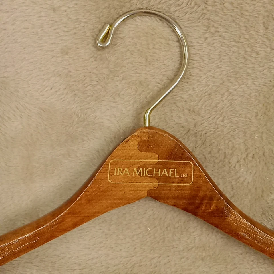 Juego de 6 perchas de madera Nordstrom caoba cereza alto brillo abrigo de traje vintage Foto 4 de 4