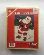 National Yarn Crafts 1986 Santa Land Latch Hook Kit XR61 Unopened 18  x 24  