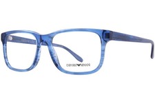 Emporio Armani EA3218 5311 Eyeglasses Frame Men's Striped Blue Full Rim 55mm