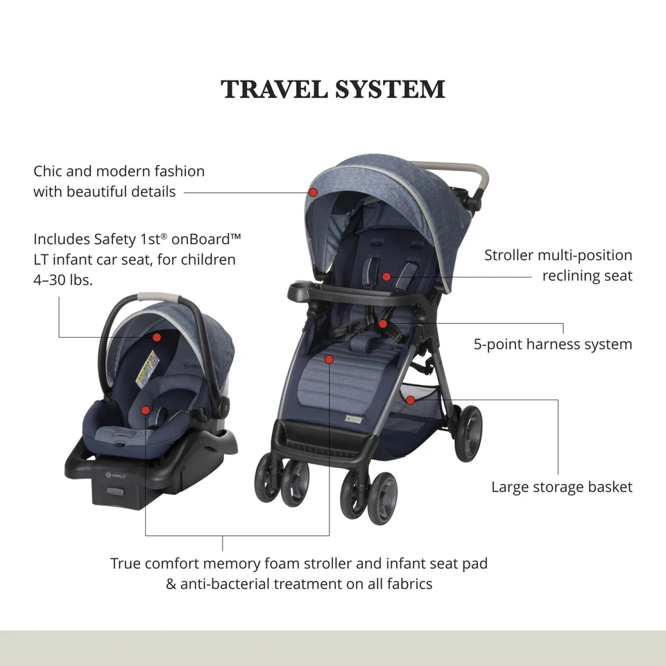 Baby Stroller With Car Seat  - Image 3 of 4