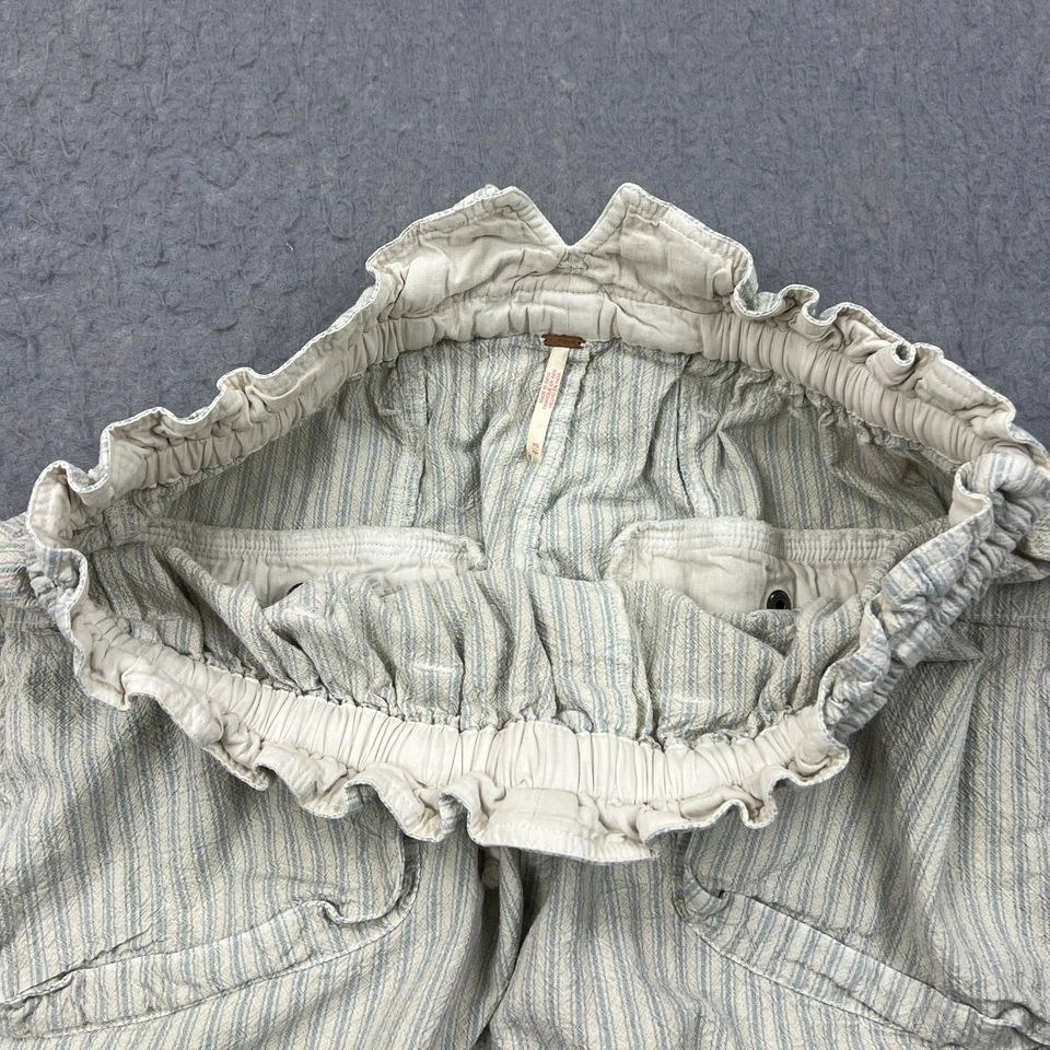 Free People Harem Pants Women's XS Ivory Striped Runyon Oversized Boho - Image 4 of 4