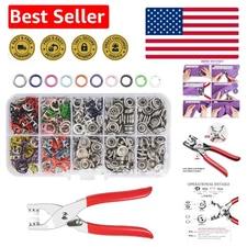 Versatile 9.5mm Snap Fasteners Kit - 100 Copper Buttons with Easy-to-Use Pliers