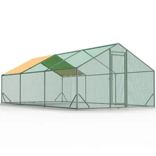 Premium Large Metal Chicken Coop Run Upgraded with Galvanized Hardware Cloth