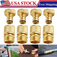 1-20 Set 3/4" Garden Hose Quick Connect Fittings Brass Connector Faucet Adapter