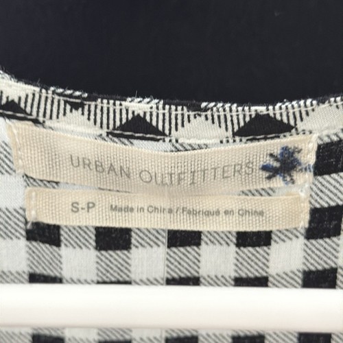 NWT Urban Outfitters Black & White Gingham Check Button Up Shorts Romper - Picture 3 of 5