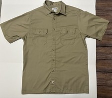 Carhartt Men's Work Shirt Short Sleeve Relaxed Fit Tan Khaki Size L Polyester