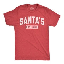 Mens Funny T Shirts Santas Favorite Sarcastic Christmas Graphic Novelty Tee For