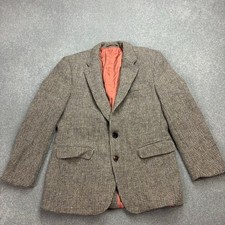 Harris Tweed Jacket Adult 40R Brown Country Hunting Outdoor Weave Blazer Mens