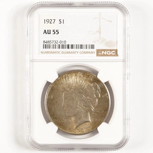 1927 Peace Dollar $1 AU55 NGC Better Date 31326