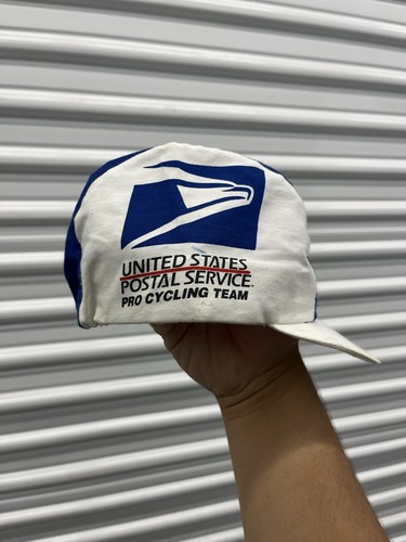 Vtg USPS Pro Cycling Team Cap 90s Y2K Post Office Velo Fixed Gear Messenger Hat - Picture 3 of 8