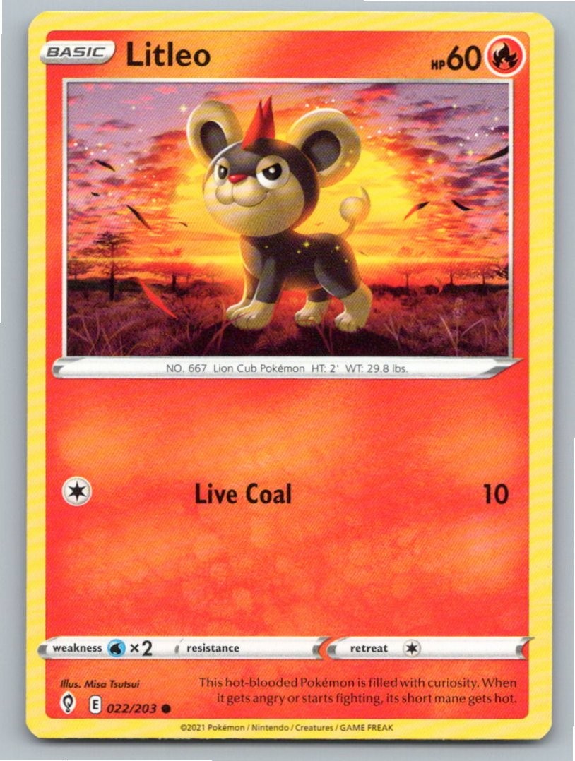 2021 POKEMON LITLEO EVOLVING SKIES 022/203 C NM A59674 FREE S&H
