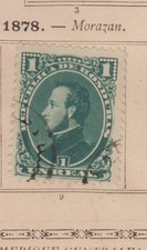 BEAU TIMBRE ANCIEN HONDURAS 1878 NEUF MORAZAN 1c VERT OBLITERE