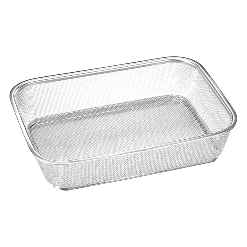 Stainless Steel Drain Basket 13.38 X 9.84 X 3.14 Inch Fine Mesh Vegetable Fru...